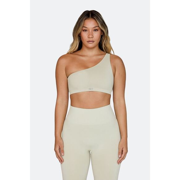 Set Active Sculptflex Oat Milk One Shoulder Top and